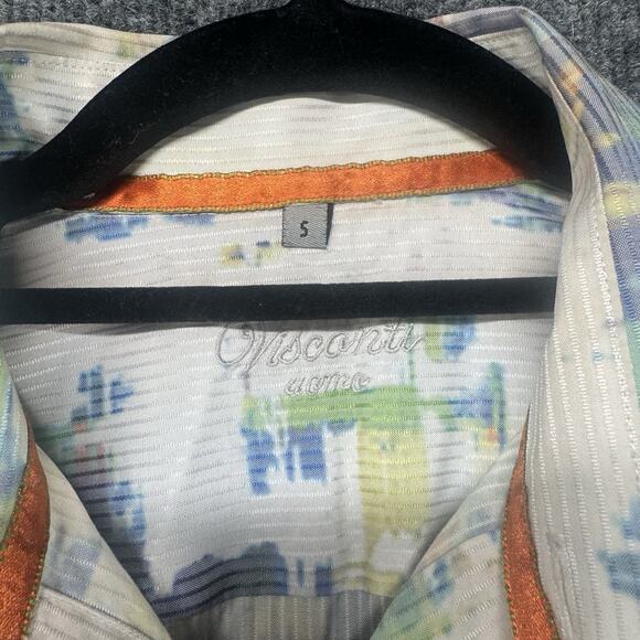 Visconti Men’s Long Sleeve Button Up Shirt Abstract Made In Italy Men Size Small - Picture 5 of 9